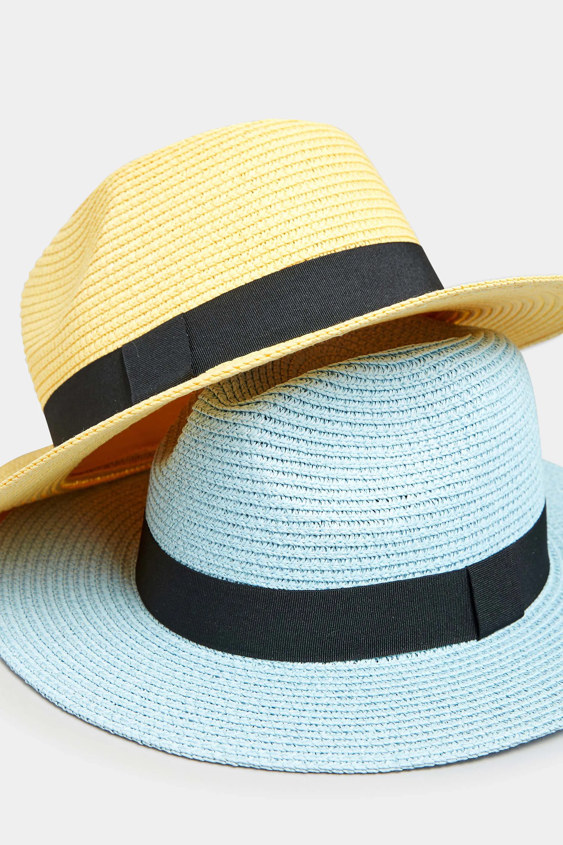 Yellow Straw Fedora Hat